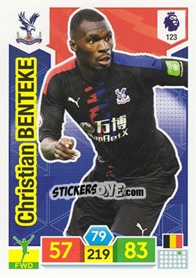 Sticker Christian Benteke - English Premier League 2019-2020. Adrenalyn XL n. 123 - Panini