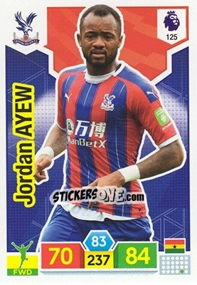 Sticker Jordan Ayew - English Premier League 2019-2020. Adrenalyn XL n. 125 - Panini