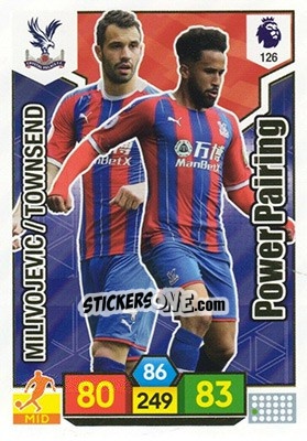 Sticker Luka Milivojevic / Andros Townsend - English Premier League 2019-2020. Adrenalyn XL n. 126 - Panini