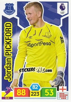 Sticker Jordan Pickford - English Premier League 2019-2020. Adrenalyn XL n. 127 - Panini