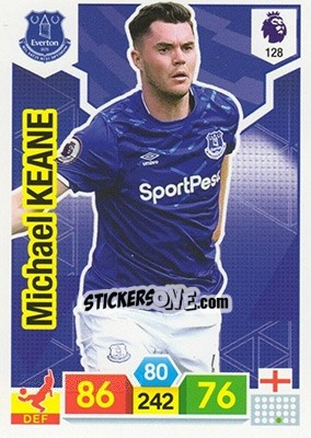 Sticker Michael Keane - English Premier League 2019-2020. Adrenalyn XL n. 128 - Panini
