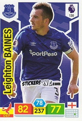 Sticker Leighton Baines - English Premier League 2019-2020. Adrenalyn XL n. 130 - Panini