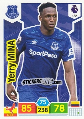 Sticker Yerry Mina - English Premier League 2019-2020. Adrenalyn XL n. 132 - Panini