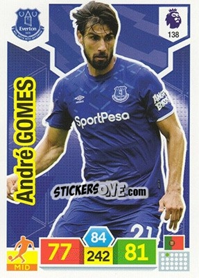 Sticker André Gomes - English Premier League 2019-2020. Adrenalyn XL n. 138 - Panini