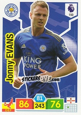 Sticker Jonny Evans - English Premier League 2019-2020. Adrenalyn XL n. 150 - Panini