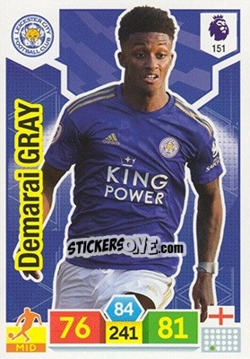 Sticker Demarai Gray - English Premier League 2019-2020. Adrenalyn XL n. 151 - Panini