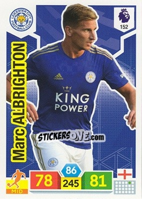 Sticker Marc Albrighton - English Premier League 2019-2020. Adrenalyn XL n. 152 - Panini