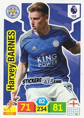 Sticker Harvey Barnes - English Premier League 2019-2020. Adrenalyn XL n. 153 - Panini