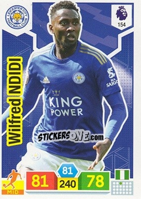 Sticker Wilfred Ndidi - English Premier League 2019-2020. Adrenalyn XL n. 154 - Panini