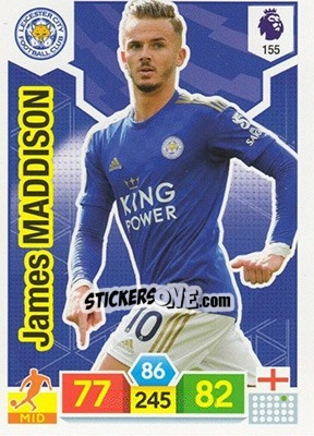 Sticker James Maddison - English Premier League 2019-2020. Adrenalyn XL n. 155 - Panini