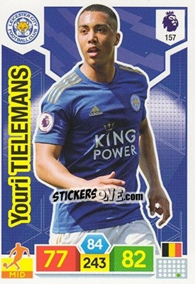 Sticker Youri Tielemans - English Premier League 2019-2020. Adrenalyn XL n. 157 - Panini