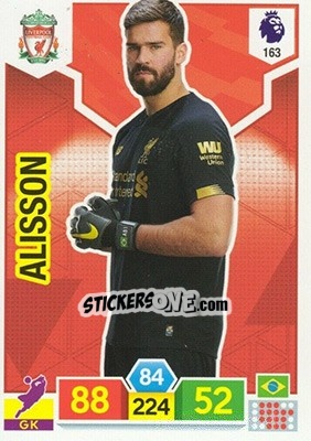 Cromo Alisson - English Premier League 2019-2020. Adrenalyn XL - Panini