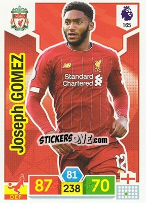 Sticker Joe Gomez - English Premier League 2019-2020. Adrenalyn XL n. 165 - Panini