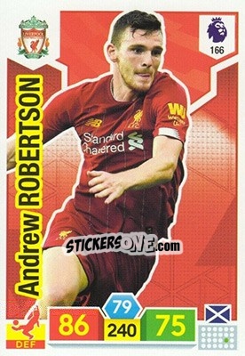 Sticker Andrew Robertson - English Premier League 2019-2020. Adrenalyn XL n. 166 - Panini