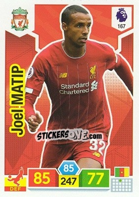 Figurina Joël Matip - English Premier League 2019-2020. Adrenalyn XL - Panini