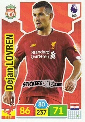 Sticker Dejan Lovren - English Premier League 2019-2020. Adrenalyn XL n. 169 - Panini