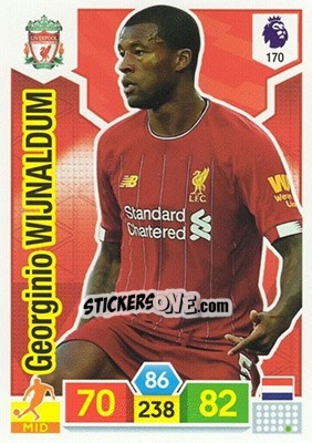Sticker Georginio Wijnaldum - English Premier League 2019-2020. Adrenalyn XL n. 170 - Panini