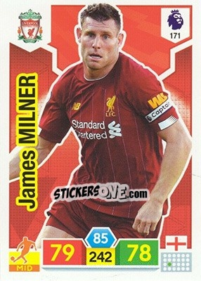 Sticker James Milner - English Premier League 2019-2020. Adrenalyn XL - Panini