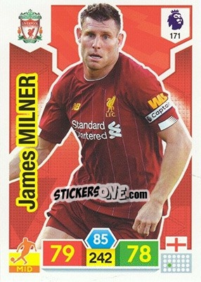 Sticker James Milner - English Premier League 2019-2020. Adrenalyn XL n. 171 - Panini