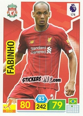 Sticker Fabinho - English Premier League 2019-2020. Adrenalyn XL n. 174 - Panini