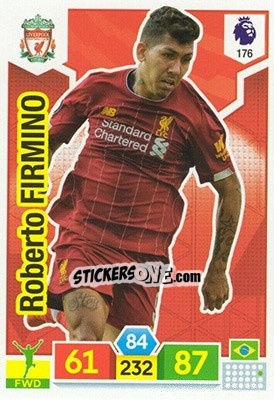 Sticker Roberto Firmino - English Premier League 2019-2020. Adrenalyn XL n. 176 - Panini