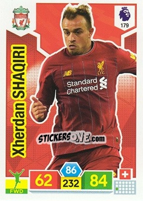 Sticker Xherdan Shaqiri - English Premier League 2019-2020. Adrenalyn XL n. 179 - Panini