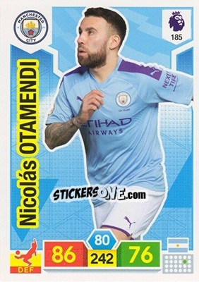Sticker Nicolás Otamendi - English Premier League 2019-2020. Adrenalyn XL n. 185 - Panini