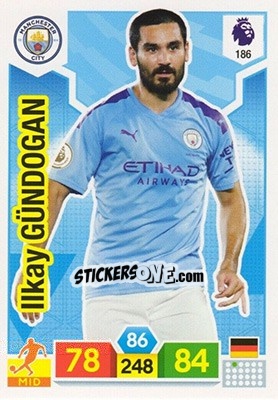 Sticker Ilkay Gündoğan - English Premier League 2019-2020. Adrenalyn XL n. 186 - Panini