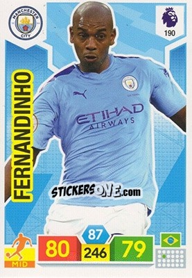 Sticker Fernandinho - English Premier League 2019-2020. Adrenalyn XL n. 190 - Panini