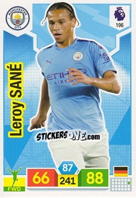 Sticker Leroy Sané - English Premier League 2019-2020. Adrenalyn XL n. 196 - Panini