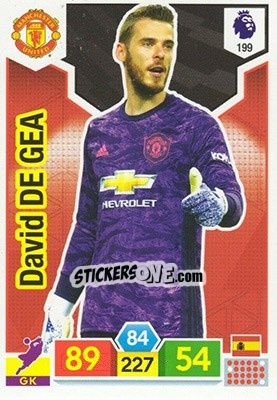 Sticker David de Gea - English Premier League 2019-2020. Adrenalyn XL - Panini