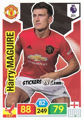 Sticker Harry Maguire - English Premier League 2019-2020. Adrenalyn XL n. 201 - Panini