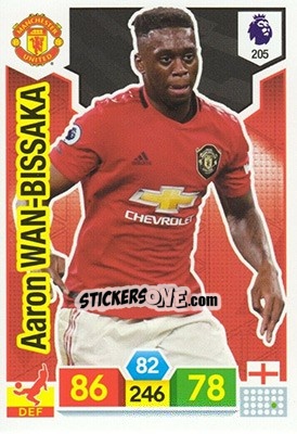 Sticker Aaron Wan-Bissaka - English Premier League 2019-2020. Adrenalyn XL n. 205 - Panini