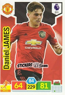 Sticker Daniel James - English Premier League 2019-2020. Adrenalyn XL n. 211 - Panini