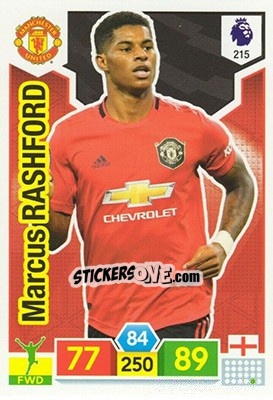 Sticker Marcus Rashford - English Premier League 2019-2020. Adrenalyn XL n. 215 - Panini