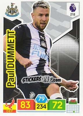 Sticker Paul Dummett - English Premier League 2019-2020. Adrenalyn XL n. 218 - Panini