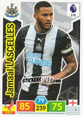 Sticker Jamaal Lascelles - English Premier League 2019-2020. Adrenalyn XL n. 219 - Panini