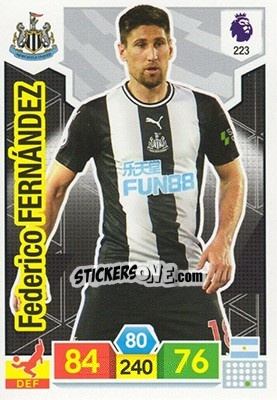 Sticker Federico Fernández - English Premier League 2019-2020. Adrenalyn XL - Panini