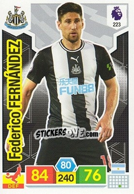 Sticker Federico Fernández - English Premier League 2019-2020. Adrenalyn XL n. 223 - Panini