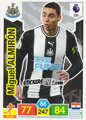 Sticker Miguel Almirón - English Premier League 2019-2020. Adrenalyn XL n. 228 - Panini