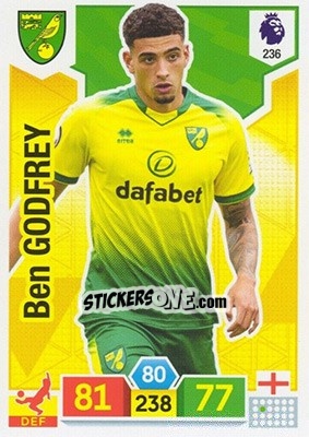 Sticker Ben Godfrey - English Premier League 2019-2020. Adrenalyn XL n. 236 - Panini