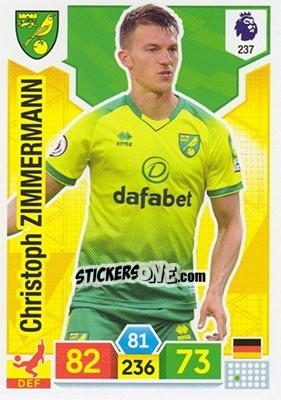 Sticker Christoph Zimmermann - English Premier League 2019-2020. Adrenalyn XL - Panini