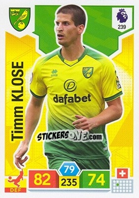 Sticker Timm Klose - English Premier League 2019-2020. Adrenalyn XL n. 239 - Panini