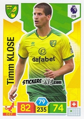 Figurina Timm Klose - English Premier League 2019-2020. Adrenalyn XL - Panini