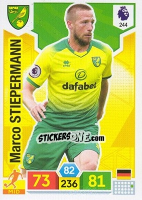 Figurina Marco Stiepermann - English Premier League 2019-2020. Adrenalyn XL n. 244 - Panini