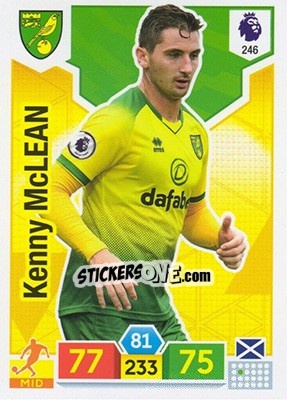 Sticker Kenny McLean - English Premier League 2019-2020. Adrenalyn XL n. 246 - Panini