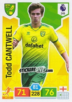 Sticker Todd Cantwell - English Premier League 2019-2020. Adrenalyn XL n. 249 - Panini