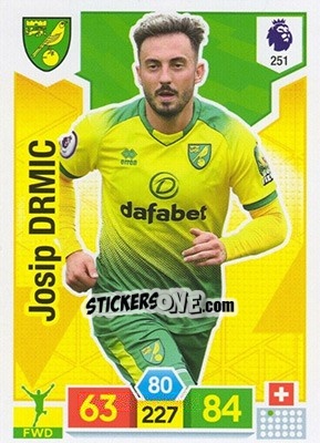 Sticker Josip Drmic - English Premier League 2019-2020. Adrenalyn XL n. 251 - Panini