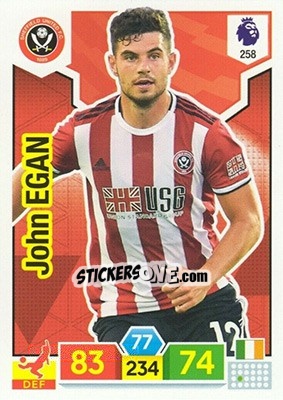 Sticker John Egan - English Premier League 2019-2020. Adrenalyn XL n. 258 - Panini