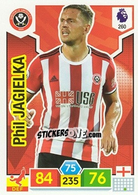Sticker Phil Jagielka - English Premier League 2019-2020. Adrenalyn XL n. 260 - Panini
